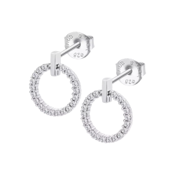 Cercei din argint  cu pietre Cubic Zirconia Incolor