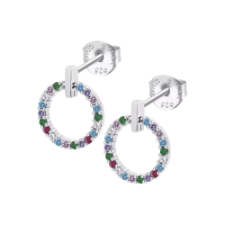 Cercei din argint  cu pietre Cubic Zirconia Multicoloră