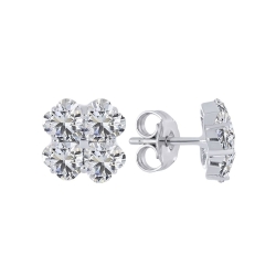 Cercei din argint cu Cubic Zirconia Incolor