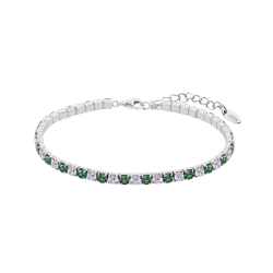 Brățară din argint  cu pietre Cubic Zirconia Incolor, Cubic Zirconia Verde