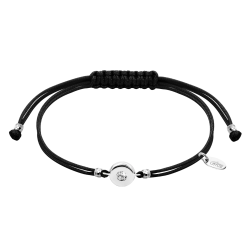 Brățară din argint  cu pietre Cubic Zirconia Incolor, Textil