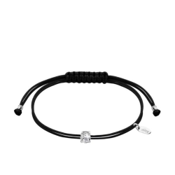 Brățară din argint  cu pietre Cubic Zirconia Incolor, Textil