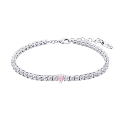 Brățară din argint  cu pietre Cubic Zirconia Incolor, Cubic Zirconia Roz