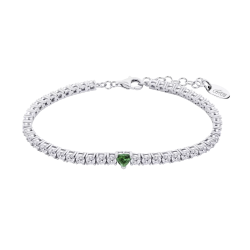 Brățară din argint  cu pietre Cubic Zirconia Incolor, Cubic Zirconia Verde