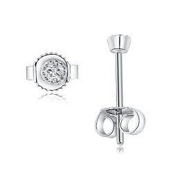 Cercei Pusete din aur alb cu pietre Diamant