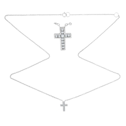 Colier din aur alb cu pietre Diamant