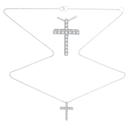 Colier din aur alb cu pietre Diamant