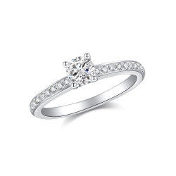 Inel din aur alb cu pietre Diamant