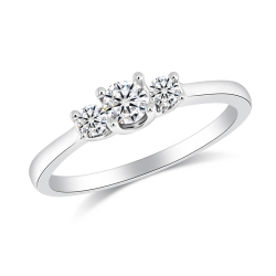 Inel din aur alb cu pietre Diamant