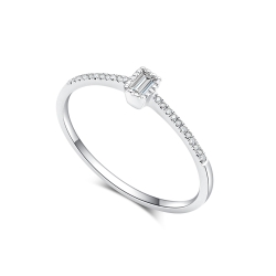 Inel din aur alb cu pietre Diamant