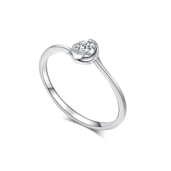 Inel din aur alb cu pietre Diamant