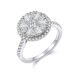 Inel din aur alb cu pietre Diamant