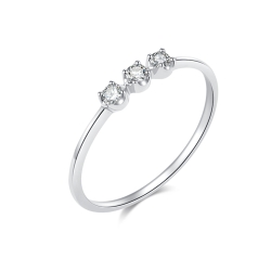 Inel din aur alb cu pietre Diamant