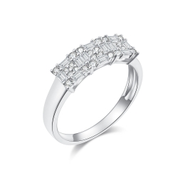 Inel din aur alb cu pietre Diamant