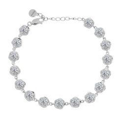 Brățară din argint  cu pietre Cubic Zirconia Incolor