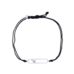 Brățară din argint  cu pietre Cubic Zirconia Incolor, Textil