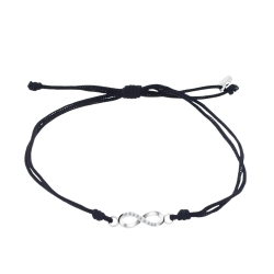 Brățară din argint  cu pietre Cubic Zirconia Incolor, Textil