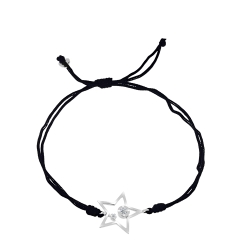 Brățară din argint  cu pietre Cubic Zirconia Incolor, Textil