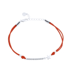 Brățară din argint  cu pietre Cubic Zirconia Incolor, Textil