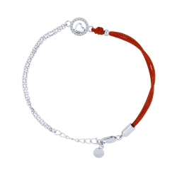 Brățară din argint  cu pietre Cubic Zirconia Incolor, Textil