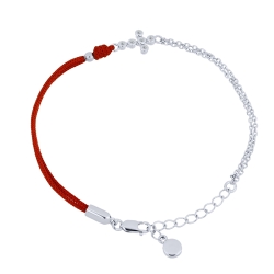 Brățară din argint  cu pietre Cubic Zirconia Incolor, Textil
