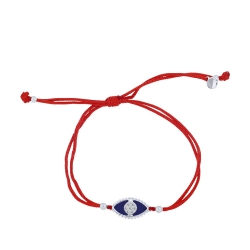 Brățară din argint  cu pietre Cubic Zirconia Incolor, Textil