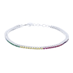 Brățară din argint  cu pietre Nanoametist,  și Nanosmarald