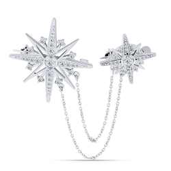 Broșă din argint  cu pietre Cubic Zirconia Incolor