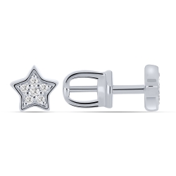 Cercei Pusete din argint  cu pietre Cubic Zirconia Incolor