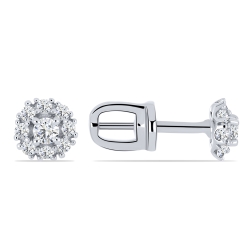 Cercei Pusete din argint  cu pietre Cubic Zirconia Incolor