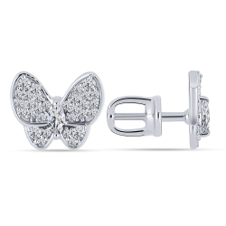 Cercei Pusete din argint  cu pietre Cubic Zirconia Incolor