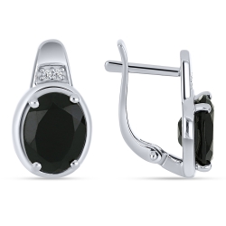Cercei din argint  cu pietre Cubic Zirconia Incolor, Spinel