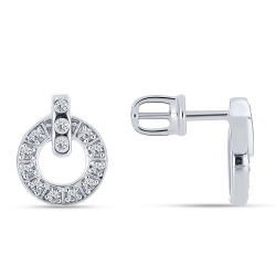 Cercei Pusete din argint  cu pietre Cubic Zirconia Incolor