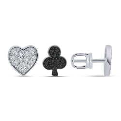 Cercei Pusete din argint  cu pietre Cubic Zirconia Incolor, Spinel