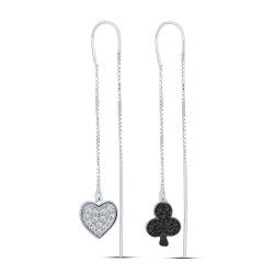 Cercei din argint  cu pietre Cubic Zirconia Incolor, Spinel