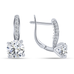 Cercei din argint  cu pietre Cubic Zirconia Incolor