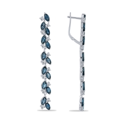 Cercei din argint  cu pietre Cubic Zirconia Incolor, Topaz London