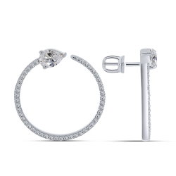 Cercei Pusete din argint  cu pietre Cubic Zirconia Incolor