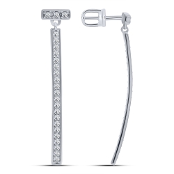 Cercei Pusete din argint  cu pietre Cubic Zirconia Incolor
