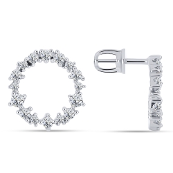 Cercei Pusete din argint  cu pietre Cubic Zirconia Incolor