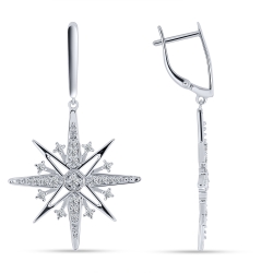 Cercei Suspendați din argint  cu pietre Cubic Zirconia Incolor
