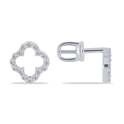 Cercei Pusete din argint  cu pietre Cubic Zirconia Incolor