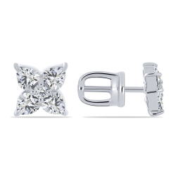 Cercei Pusete din argint  cu pietre Cubic Zirconia Incolor