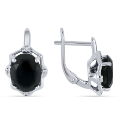 Cercei din argint  cu pietre Cubic Zirconia Incolor, Spinel