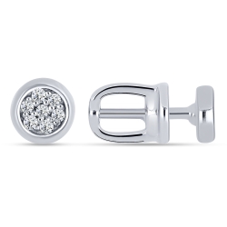 Cercei Pusete din argint  cu pietre Diamant