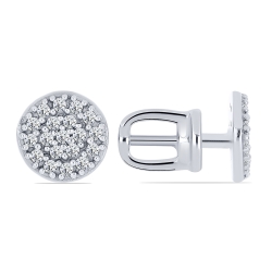 Cercei Pusete din argint  cu pietre Cubic Zirconia Incolor