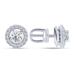 Cercei Pusete din argint  cu pietre Cubic Zirconia Incolor