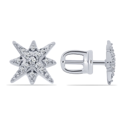 Cercei Pusete din argint  cu pietre Cubic Zirconia Incolor