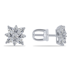 Cercei din argint  cu Cubic Zirconia Incolor