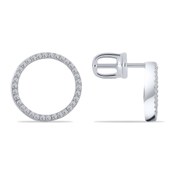Cercei Pusete din argint  cu pietre Cubic Zirconia Incolor